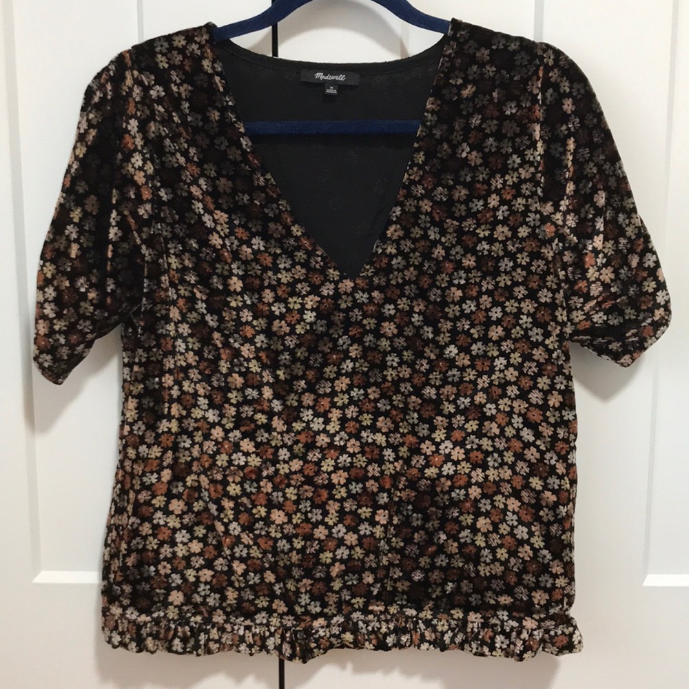 Madewell Velvet Floral Blouse